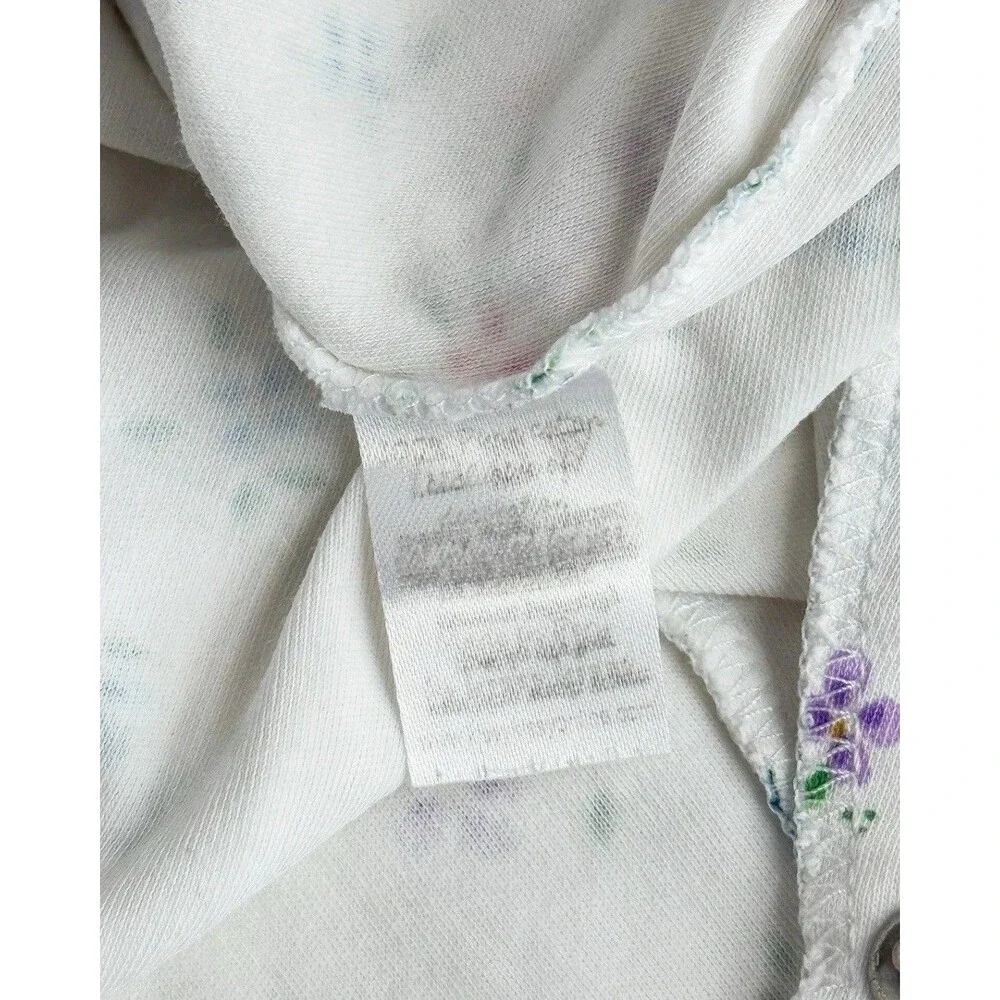 Kissy Kissy Baby Girl 6-9M Floral Pima Cotton Footie Sleeper White Pink